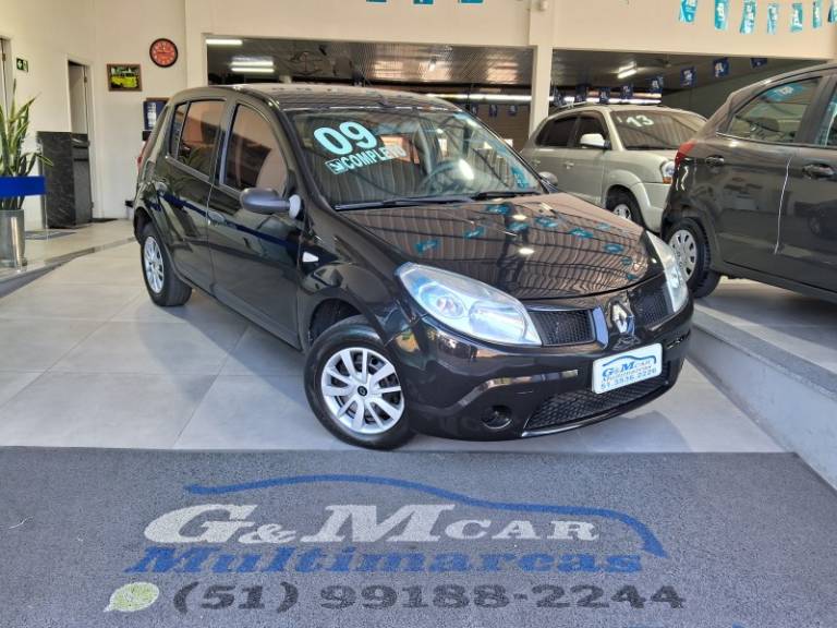 RENAULT - SANDERO - 2008/2009 - Preta - R$ 27.900,00